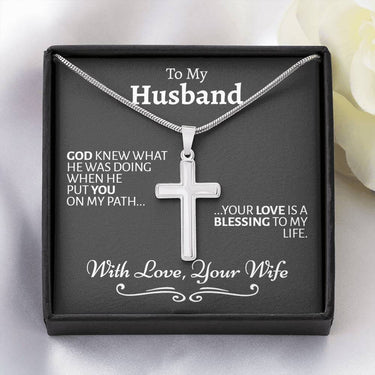 Husband (God Knew) Cross Necklace - Love You This Much